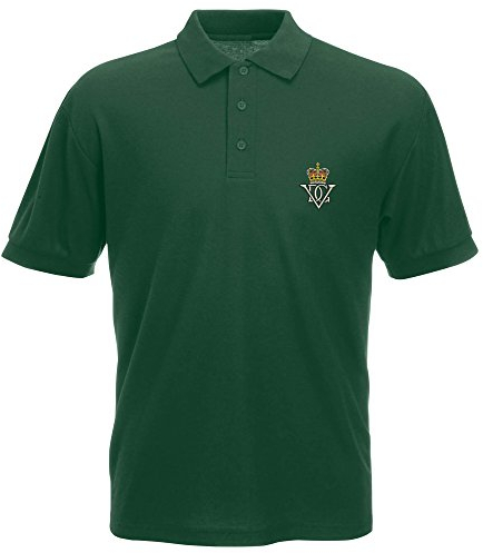 The Military Store 5th Royal Inniskilling Dragoon Guards Embroidered Polo - Bottle Green - X Large
