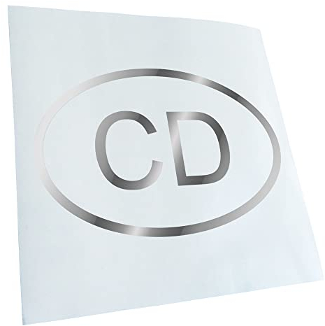 Kiwistar - Autoaufkleber - Chrom - 15x10cm Kongo CD - Heckscheibe Auto Aufkleber wetterfest für Kfz LKW Mofa Truck - Sticker außen selbstklebend Tuning Zubehör für Fenster Fahrzeug Scheibe