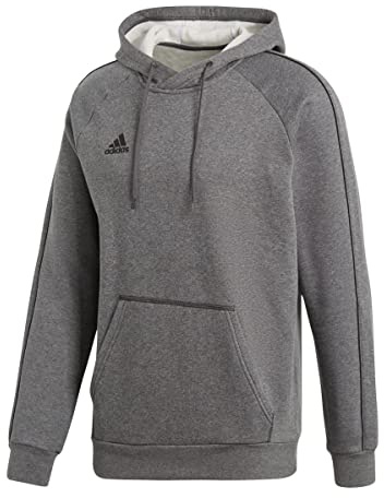 Adidas Herren Hoodie Core 18, Dark Grey Heather/Black, S, CV3327