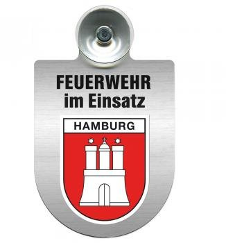 Einsatzschild Windschutzscheibe incl. Saugnapf - Feuerwehr im Einsatz - 309355 Farbe Region Hamburg