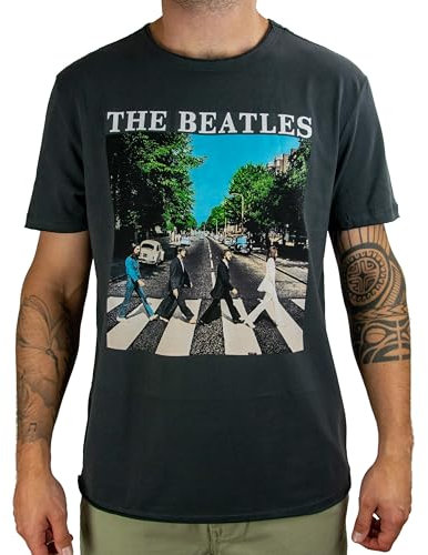 Amplified Herren The Beatles-Abbey Road T-Shirt, Grau (Charcoal Cc), XXL