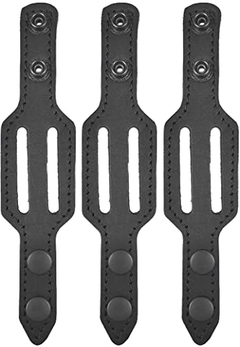 VlaMiTex 3 x Gürtel Halter Echtleder Schwarz für 4 cm / 5 cm (Für Gürtel 5 cm - M15)