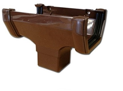 Brown Square Guttering and Downpipe - Gutter and Pipe Fittings - Running Outlet