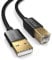 PAXO 2m Nylon USB Druckerkabel, Schwarz, A Stecker auf B, Ladekabel, Datenkabel, Goldstecker