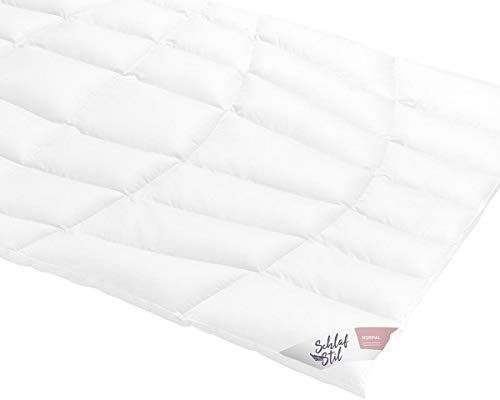 SCHLAFSTIL Eiderdaunenbettdecke D1000, Normal, 100% kanadische Eiderdaunen Größe 155x220