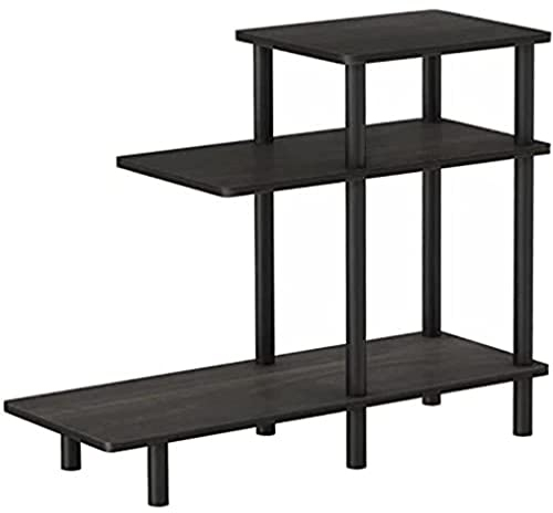 Furinno Turn-N-Tube Table d'Appoint à 3 Niveaux, Espresso/Noir, Bois, One Size