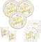 32 Teile Hello Baby Babyshower Party Deko Set Gold foliert für 8 Personen