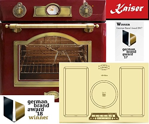 Retro Herdset Autark Kaiser Empire,Einbau Backofen Kaiser Empire + Kaiser KCt 7797 IelfEm Induktionskochfeld 77 cm, Drehspieß,Selbstreinigung,Einbaubackofen,Herd,Backofen,Induktionsherd,Herd Set