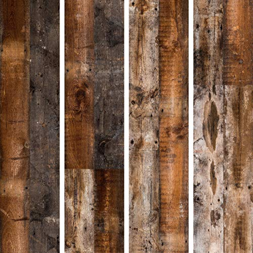 decomonkey PURO TAPETE selbstklebend | 10 m Tapete 3D Wandaufkleber Dekofolie (Klebefolie) Möbelfolie Panel Wandtattoo Wandposter Wandsticker Bretter Holzoptik 3D Holz braun