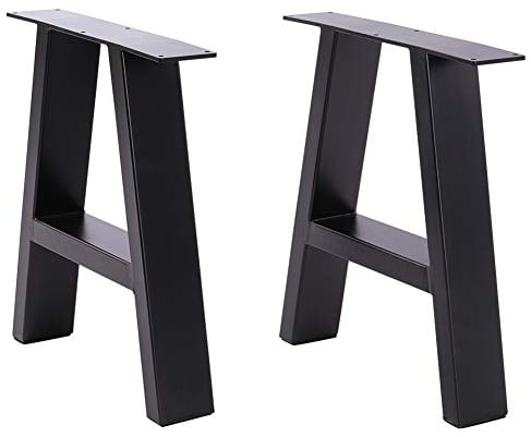 INMOZATA Tischkufen 2 Stück A Form Tischbeine Metall Möbelfüße Tischgestell Tischkufen mit Schrauben für Esstisch Schreibtisch Stizbank 35 x 7 x 40cm Schwarz