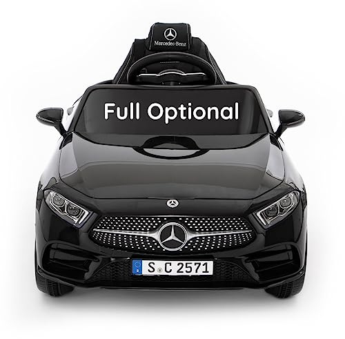 BabyCar Mercedes CLS 350 AMG | Macchina Elettrica per Bambini 12V con 2 Motori 25W | Auto Elettrica Per Bambini Telecomandata, Sedile in Pelle, Porte Apribili, MP3/USB | Licenza Ufficiale | Nera