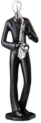 EXCEART Hausverzierung Skulptur Saxophon Musiker Figurine Harz Band Saxophon Player Skulptur Moderne Dekoration Decor Party Ornament 10X27cm Schwarz Saxophon-Verzierung