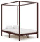 MUSEVANE Himmelbett-Gestell Dunkelbraun Massivholz Kiefer 140 x 200 cm