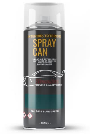 Xtremeauto Spray Paint Finish For Indoor And Outdoor Use Garden Cars Home Kitchen Bathroom Furniture Art Craft Bikes Radiators Metal Wood Plastic Glass UPVC Stone PVC RAL 6004 Blue green