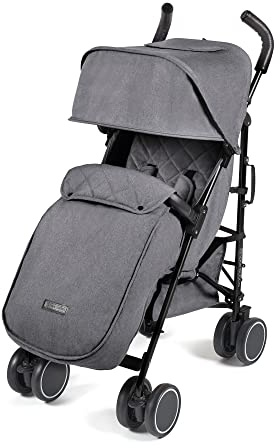 Ickle Bubba Discovery Prime Lightweight Stroller & Pushchair(Graphite Grey) | Compact Folding Travel Stroller, One-Hand Recline, UPF50+ Hood, Max+ Buggy Organiser, Storage Bag, 6 Months to 22kg
