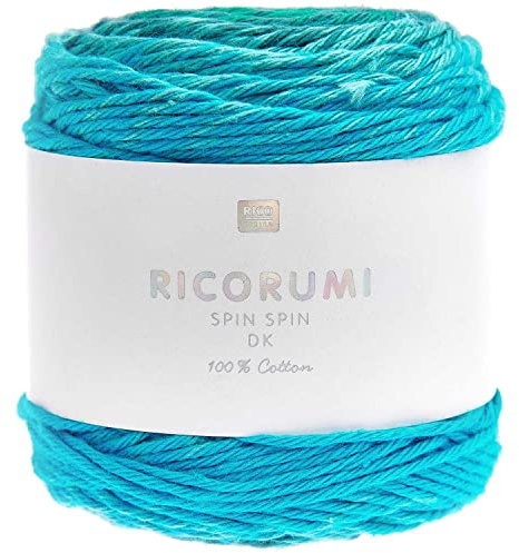 Ricorumi Spin Spin 50 g Colour 9 Gradient Turquoise Fine Cotton for Crocheting Amigurumi Figures from the New Ricorumi Books