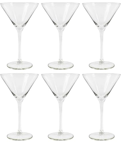 Tradineur - Confezione da 6 calici, modello degustazione, capacità: 260 ml, ideale per cocktail, lavabili in lavastoviglie, dimensioni circa 10 x 18 cm