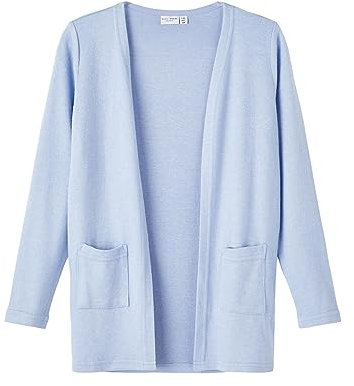NAME IT Mädchen NKFVICTI LS Knit Card L NOOS Strickjacke, Serenity, 92 cm