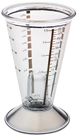 Küchenprofi Vaso medidor de precisión easy, taza medidora de 500 ml, escala en mililitros, gramos y tazas, jarra medidora de acero inoxidable, plástico