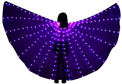 LED Flügel Für Erwachsene, LEDSchmetterlingsflügel Bauchtanz-Flügel LED Schmetterling Light Isis Flügel Bauchtanz Engelstanz Flügel Mit Teleskopstangen Für Karneval, Bühne, Weihnachten, Party