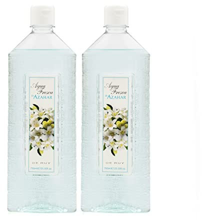 AGUA FRESCA DE RUY - Azahar Pack de 2 x 750 ml, Perfume Unisex, Colonia Hombre y Mujer, Eau de Toilette Masculina y Femenina, Aroma Cítrico y Floral, Fragancia Suave de Larga Duración