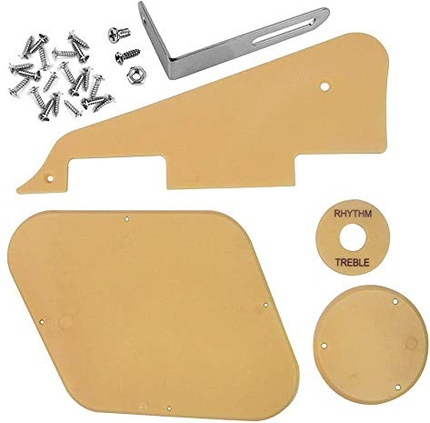 Bumdenuu 1 x Yellow Pickguard Cavity Switch Covers Pickup Screws Guitar Style Plate Holder