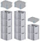 PROREGAL SparSet 10x Eurobox NextGen Grip mit Auflagedeckel & 4 blauen Schiebeschnappverschlüssen, HxBxT 32x30x40cm, 30 L, Grau, Griffe offen, Eurobehälter, Transportbox