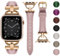 wutwuk Compatible Leather Apple Watch Straps 49/46/45/44/42mm(Series 3 2 1) Women D-Shape Metal Buckle Leather Strap for iWatch Series SE(2)/10/9/8/7/6/5/4/3/2/1 Ultra 49/46/45/44/42mm-Pink+Rose Gold