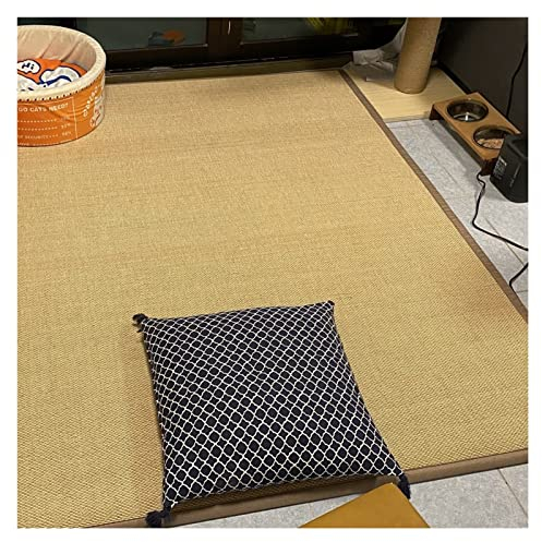 MERAXI Natürlicher Bambusteppich, Rutschfester, atmungsaktiver Wohnzimmerteppich, verdickter, kollisionssicherer Kinderbett-Teehaus-Sommer-Bodenmatte, Farbe: Natur, Größe: 1,5 cm – 80 x 200 cm
