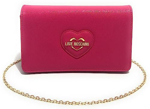 MOSCHINO Borsa donna Love tracolla ecopelle saffiano fuxia B24MO93 JC4268 Piccola