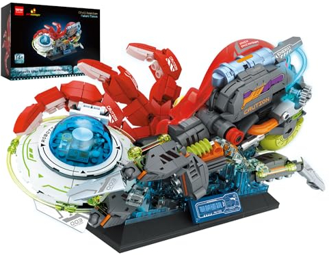 JMBricklayer Technic Weltraumkrake Bausteine Sets, 70123 Tiere Klemmbausteine mit LED Licht, Creator Spielzeug Bausatz, Tiere Bauspielzeug für Erwachsene,Modellbausatz Geschenk für Jungen