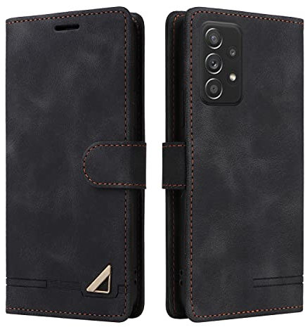 OKZone Kompatibel mit Samsung Galaxy A13/M13 5G/A04 4G/A04S Hülle, Halterung Standfunktion Kartenfach Wallet Schutzhülle 360 Grad Stoßfest Premium Leder Schutzhülle Handyhülle (Schwarz)