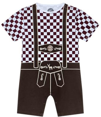 FC Bayern München Baby Body Lederhose | Kurzarm | Braun | Fußball