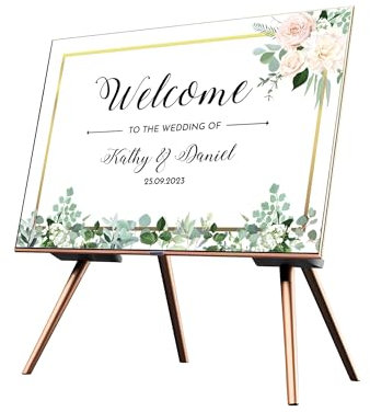 A4 Personalised Floral Wedding Welcome Entrance Sign Board – Perfect for Couples Engagement, Reception Foam Board (A4-Floral Flower's)