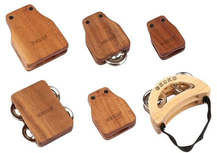 Cajon Box Drum Companion Sets Kastagnetten Jingle Bells Fuß Tamburin Holz Percussion Instrument Schublade Zubehör Mehrere Größen erhältlich (Castagnettset)