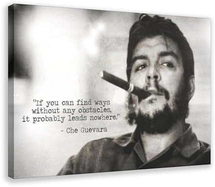 THEGIS Che Guevara Zitate Leinwand Poster Wandkunst Dekor Druck Bild Gemälde für Wohnzimmer Schlafzimmer Dekoration Rahmenstil 60 x 90 cm