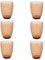 Evviva Bicchieri Acqua Vetro, Set da 6, Bicchieri in Vetro Colorati, Moderni, Particolari, Capacità 350 ml, Lavabili in Lavastoviglie. Colore: Ambra