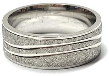 Bandring 925 Silber rhodiniert eismatt Musterung Silberring #63