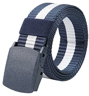 Generisch Unisex Gürtel Nylon Canvas Belt für Damen und Herren, Stufenlos Verstellbarer Stoffgürtel, Länge 120 cm, Breite 3,8 cm, mit Kunststoff Schnalle Mehrweg.