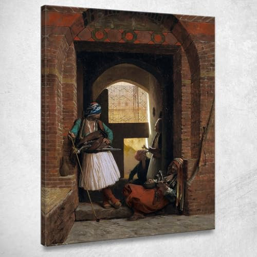 Wache der Arnauten in Kairo Jean-Leon Gerome, jlg39 Bild gedruckt auf Leinwand, 170 x 120 cm