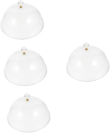 PRETYZOOM 4 Stück Kuchendeckel Wok Schmelzer Kuppel Heften Tellerabdeckungen Für Lebensmittel Brotglocke Tortenständer Mit Deckel Anzeige Bratpfanne Platte Klar Tortilla Geschirrdeckel Acryl