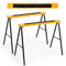 HOMFME Folding Saw Horse Twin Pack, Portable Lightweight Metal Work Trestle Stands with Anti-Slip Work Top, Handle and Footpads, Heavy Duty Workbench Sawhorse Pair, 275 kg Load Capacity