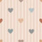 Deko-Tapete mit Herzen und Streifen, Kindermuster, Beige-Grau