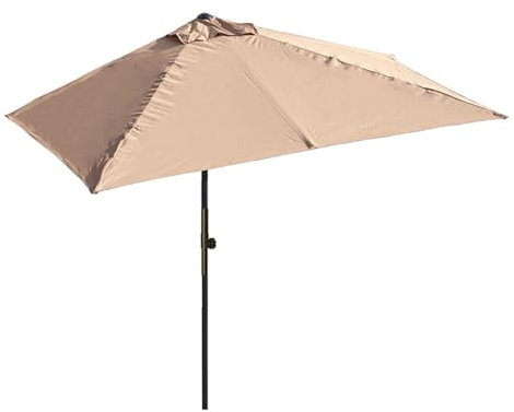 HCBUTAE Halber Sonnenschirm Balkonschirm, Halbrechteckiger Terrassenschirm Ampelschirm Gartenschirm, UV50+, Wärmeisolierung, Regenfest
