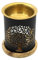 LivuX Aromafume Duftlampe aus Metall mit Holzuntersetzer, 8x9 cm - Duftlampe für ätherische Öle und Raumbeduftung 1169