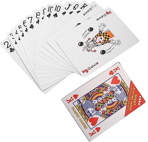 DECHOUS Jumbo Spielkarten 4 Stück Weiß aus Beschichtetem Papier Groß