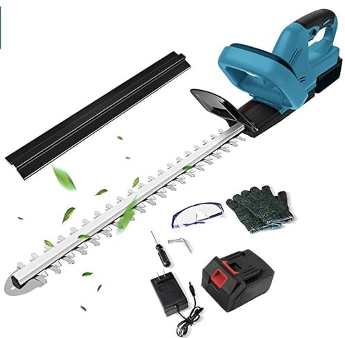 Taille-Haies sans Fil, Taille Haie Batterie, Taille Haie Telescopique éLectriques, 1500mah*10 Batterie/Lame à Double Action/Moins De Bruit éQuipé De Protections pour Pelouse, Arbustes, Cour (Une)