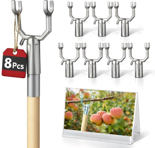 PartyKindom Aststütze für Obstbäume 8 Stück - Baumstütze Astgabel aus Aluminiumlegierung für Zweige, Obstgarten Pflanzenstütze für Apfelbaum Birnbaum Pflaume, Silber