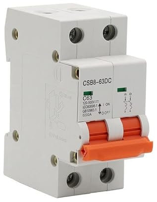 Interruttore Magnetotermico 2P DC 500V Solar Mini Circuit Breaker MCB Fusibile a Corrente Continua Sistema FV Solar Engery 1/3/6/10/16/20/25/32/40/50/63A Protector Interruttore in Miniatura DC(20A)