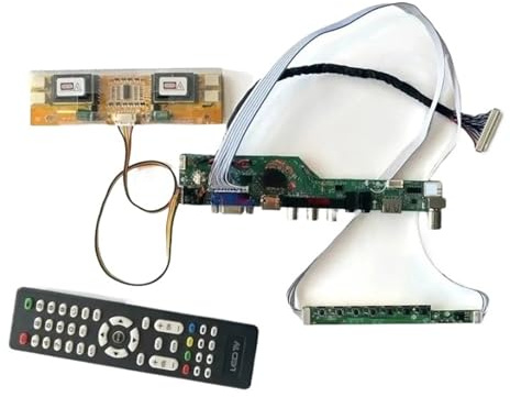 QPOGRMJR LCD Driver Board Fit HT190WG1 LM190WX1 LTM190M2 M190PW01 1440 * 900 LVDS 30 Pin 4CCFL Analog TV Kit DIY Monitor AV+USB+IR+VGA+HDMI(For M190PW01 V.0)